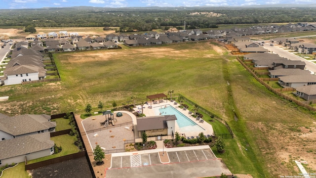 948 Black Horse Way, San Antonio, TX 78260 - aerial perspective of suburban area featuring a pool