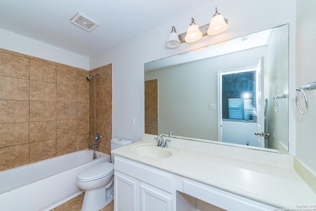 7735 Brisbane Bnd, Converse, TX 78109 - bathroom featuring vanity, toilet, and shower / bathtub combination