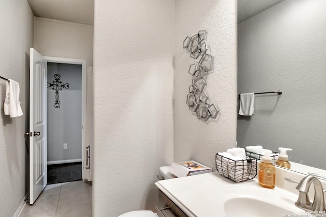25514 Vista Bella, San Antonio, TX 78260 - bathroom with vanity, toilet, and tile patterned flooring