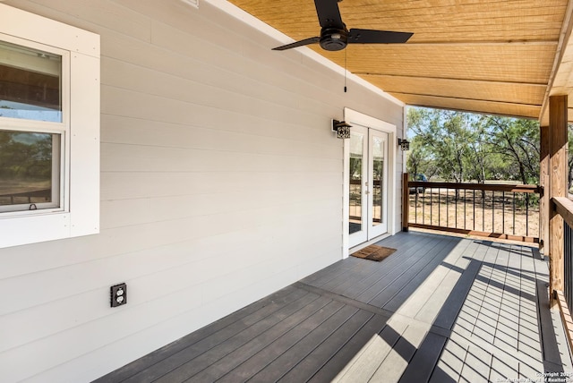 1556 County Road 2537, Moore, TX 78057 - deck featuring french doors and a ceiling fan