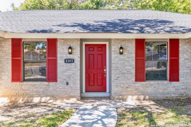 4203 Quail, San Antonio, TX 78217 - property entrance featuring a shingled roof
