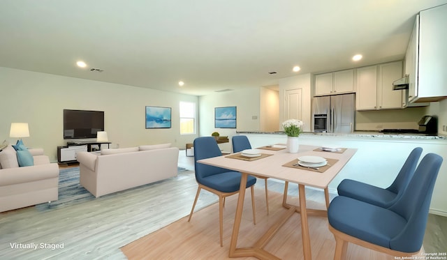 4211 Cove, San Antonio, TX 78223 - dining area with recessed lighting and light wood-type flooring