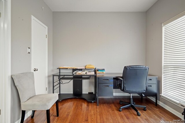 6806 Arrow, San Antonio, TX 78256 - home office with wood finished floors and baseboards