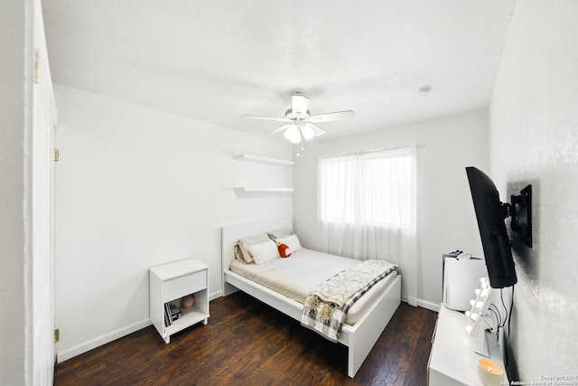 7122 Brecon, San Antonio, TX 78239 - bedroom featuring wood finished floors, ceiling fan, and baseboards