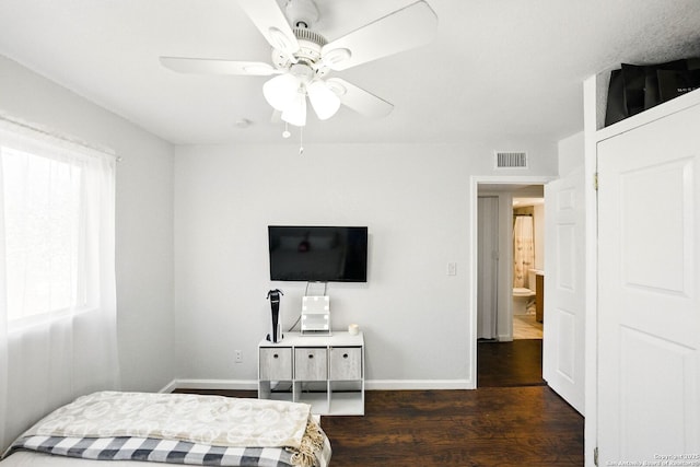 7122 Brecon, San Antonio, TX 78239 - bedroom with wood finished floors, baseboards, and ceiling fan