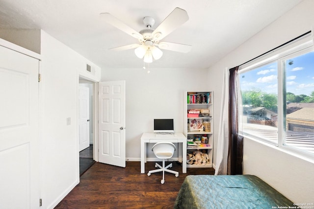7122 Brecon, San Antonio, TX 78239 - bedroom featuring wood finished floors, baseboards, and a ceiling fan