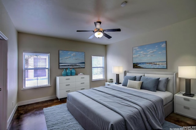 2222 Gruene Lk, New Braunfels, TX 78130 - bedroom featuring baseboards and ceiling fan