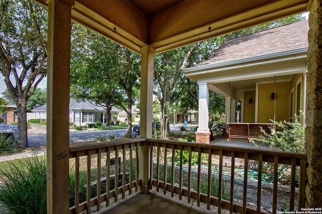 2222 Gruene Lk, New Braunfels, TX 78130 - wooden porch featuring a residential view