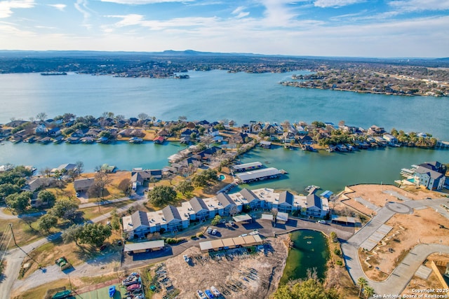 806 Highcrest # 19, Granite Shoals, TX 78654 - aerial overview of property's location featuring a large body of water and nearby suburban area