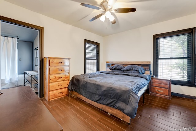 1019 Chicago Blvd, San Antonio, TX 78210 - bedroom with wood finish floors, baseboards, and ceiling fan