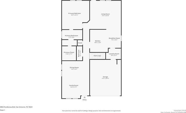 3803 Ponderosa Bnd, San Antonio, TX 78261 - property floor plan