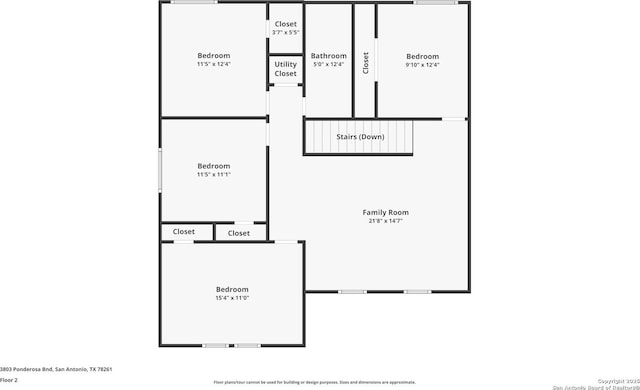 3803 Ponderosa Bnd, San Antonio, TX 78261 - property floor plan