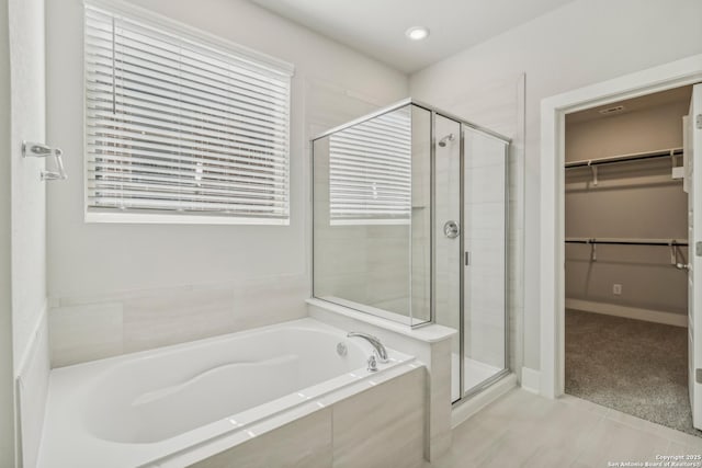 29414 Angelfish Blvd, Boerne, TX 78006 - full bath with a bath, a stall shower, and a walk in closet