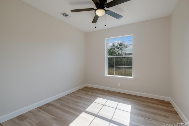 7811 Stagecoach, San Antonio, TX 78227 - empty room featuring light wood finished floors, baseboards, and ceiling fan