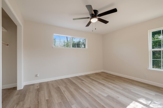 7811 Stagecoach, San Antonio, TX 78227 - unfurnished room featuring light wood-type flooring, baseboards, and ceiling fan