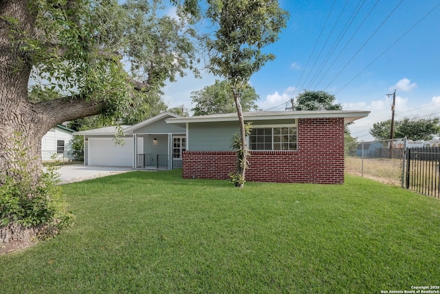7811 Stagecoach, San Antonio, TX 78227 - view of front of house with an attached garage, concrete driveway, and brick siding