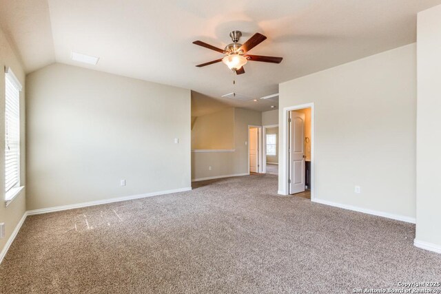 27511 Smokey Chase, Boerne, TX 78015 - spare room with carpet, plenty of natural light, and lofted ceiling
