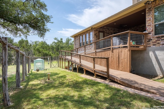 1015 Broken Spoke, Canyon Lake, TX 78133 - view of yard with a gate and a deck