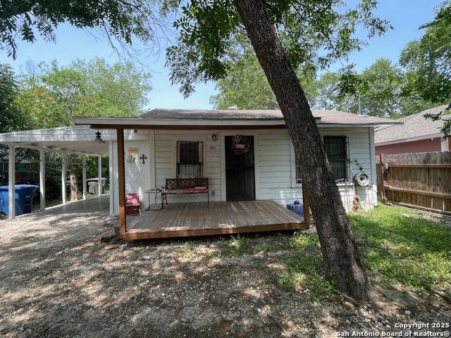 261 San Gabriel, San Antonio, TX 78237 - rear view of property featuring a carport