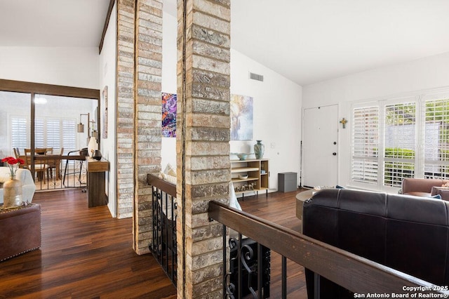 5006 Las Campanas, San Antonio, TX 78233 - living area featuring wood finished floors and lofted ceiling