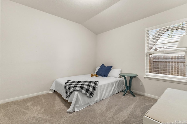 10226 Amaryllis, Boerne, TX 78006 - bedroom featuring carpet, vaulted ceiling, and baseboards