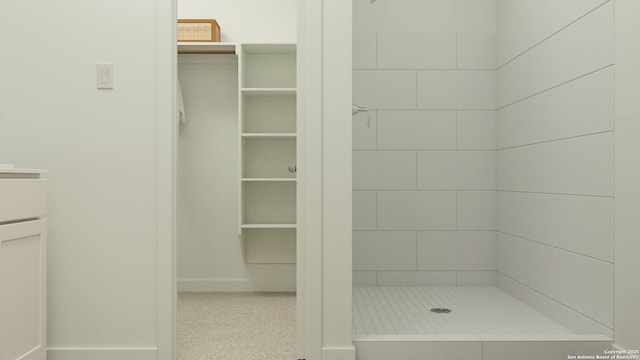 4212 Hampshire Way, San Antonio, TX 78245 - bathroom featuring a stall shower and baseboards