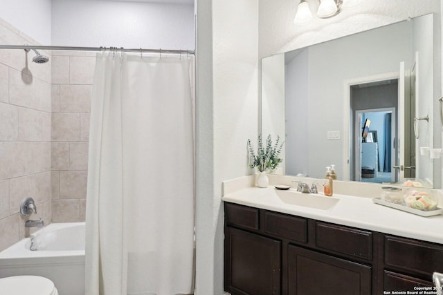 2730 Tortuga Verde, San Antonio, TX 78245 - full bath with vanity, shower / bath combination with curtain, and toilet