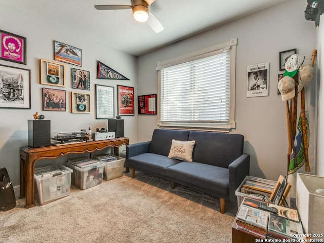 3318 Stone Cave, San Antonio, TX 78247 - office with ceiling fan and carpet floors