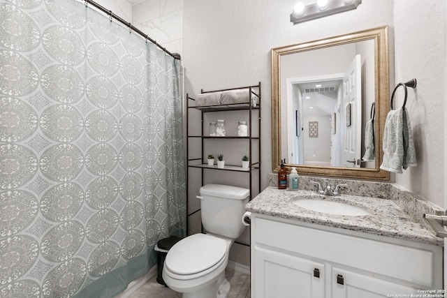422 42nd, San Antonio, TX 78237 - full bath with vanity, toilet, and a shower with shower curtain