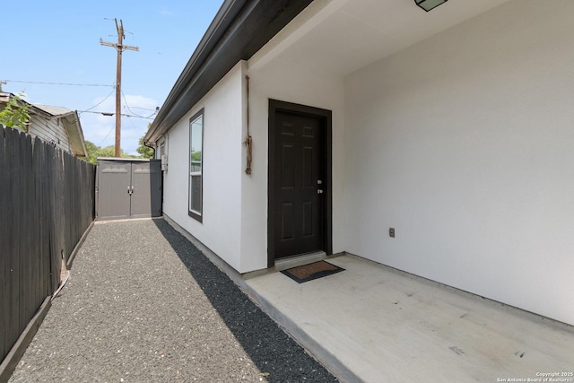 422 42nd, San Antonio, TX 78237 - doorway to property with stucco siding