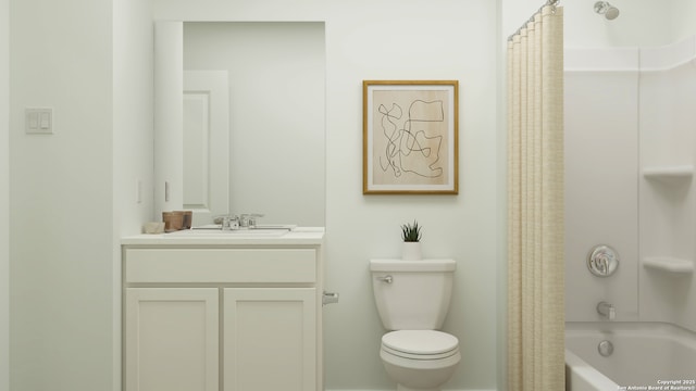5658 Azure Aly, San Antonio, TX 78223 - full bathroom with toilet, vanity, and shower / bath combo