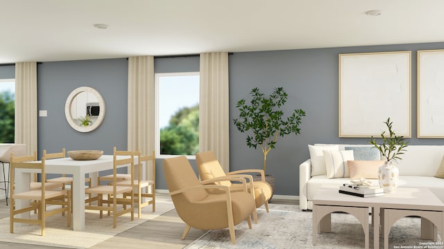 5658 Azure Aly, San Antonio, TX 78223 - living room with light wood-style floors and baseboards