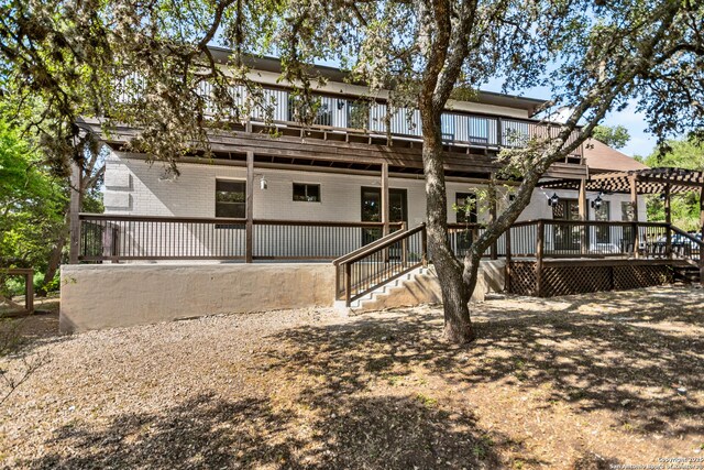 29302 Grand Coteau, Boerne, TX 78015 - back of house featuring a deck and brick siding