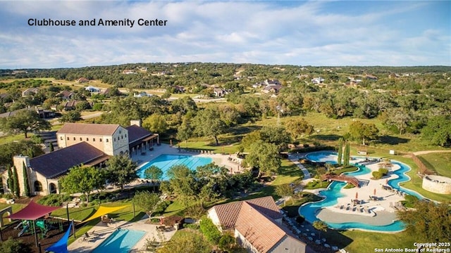 562 Orchard Way, New Braunfels, TX 78132 - bird's eye view of a pool area