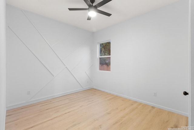 1422 Sherman, San Antonio, TX 78202 - empty room with wood finished floors, baseboards, and a ceiling fan