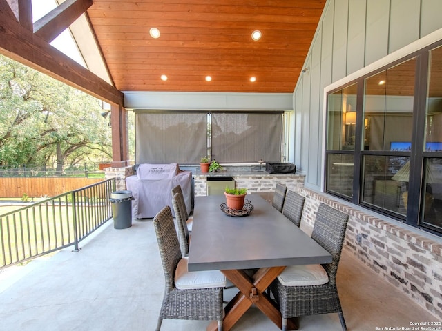 113 Bayberry Ct, La Vernia, TX 78121 - view of patio / terrace with outdoor dining space and a grill