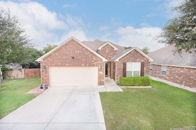 10772 Texas Star, Helotes, TX 78023 - view of front of property featuring brick siding, an attached garage, and driveway