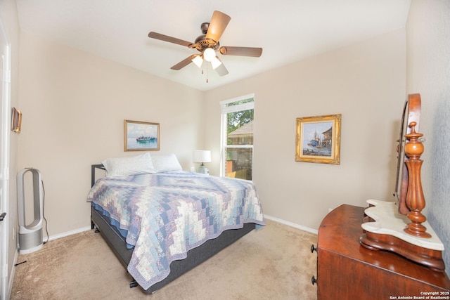 10772 Texas Star, Helotes, TX 78023 - bedroom with carpet, baseboards, and ceiling fan