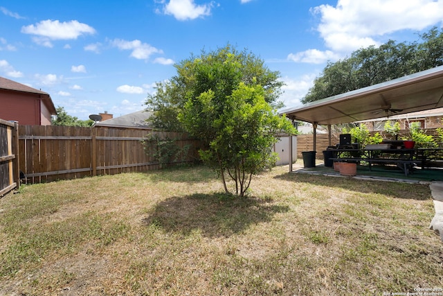 11334 Bald Mountain Dr, San Antonio, TX 78245 - view of yard featuring a ceiling fan and a patio