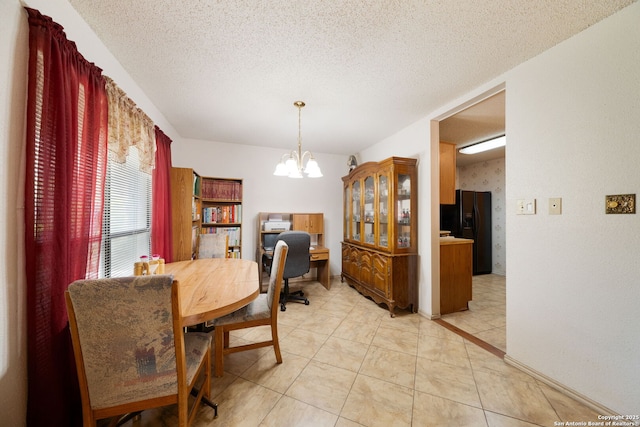 11334 Bald Mountain Dr, San Antonio, TX 78245 - dining room with a chandelier, an office area, and a textured ceiling