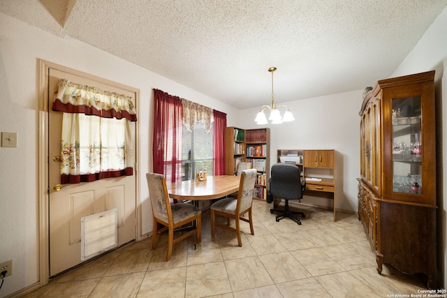 11334 Bald Mountain Dr, San Antonio, TX 78245 - dining area featuring a chandelier and a textured ceiling