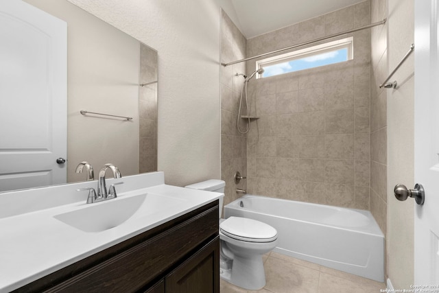 6595 Mason Vly, Schertz, TX 78108 - full bath with vanity, toilet, tub / shower combination, and tile patterned floors
