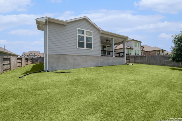 6595 Mason Vly, Schertz, TX 78108 - rear view of property featuring a ceiling fan
