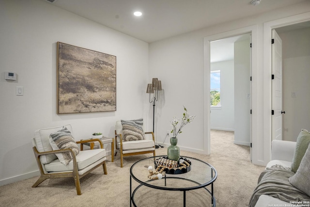 1947 W French Pl, San Antonio, TX 78201 - sitting room featuring light carpet, baseboards, and recessed lighting