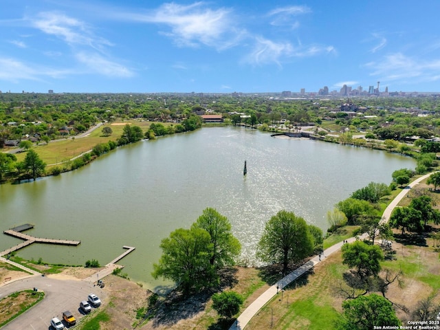 1947 W French Pl, San Antonio, TX 78201 - aerial view of city skyline and a large body of water