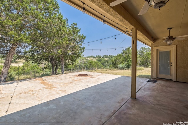 448 Western, Bandera, TX 78003 - view of patio / terrace with a ceiling fan