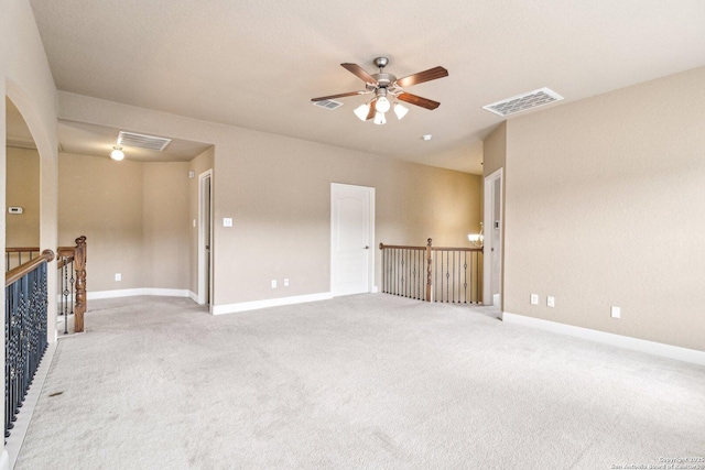 5514 Waldon Walk, San Antonio, TX 78261 - empty room with light colored carpet, a ceiling fan, and baseboards
