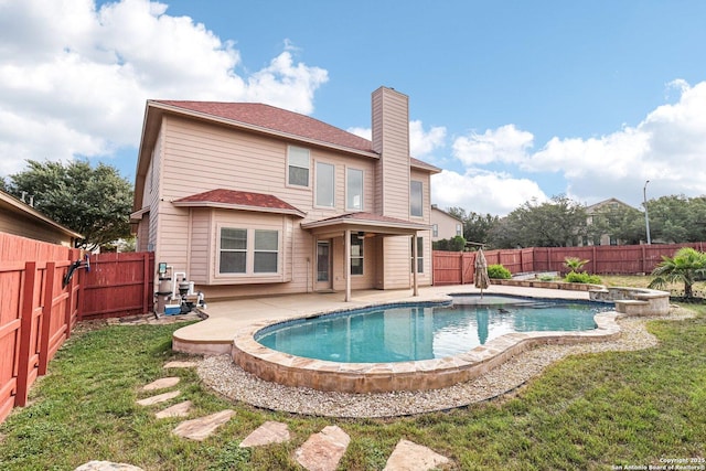 5514 Waldon Walk, San Antonio, TX 78261 - back of property with a chimney and a patio
