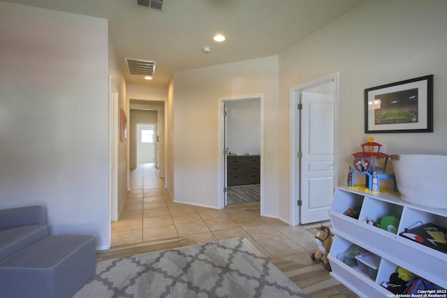 12106 Calm Hbr, San Antonio, TX 78253 - hall featuring tile patterned flooring, baseboards, and recessed lighting