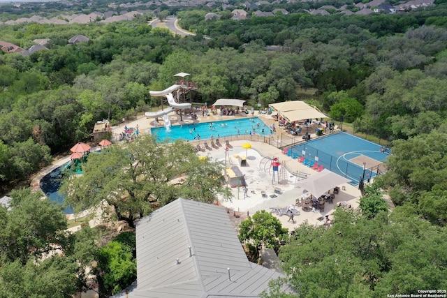 12106 Calm Hbr, San Antonio, TX 78253 - aerial view of a forest and a pool